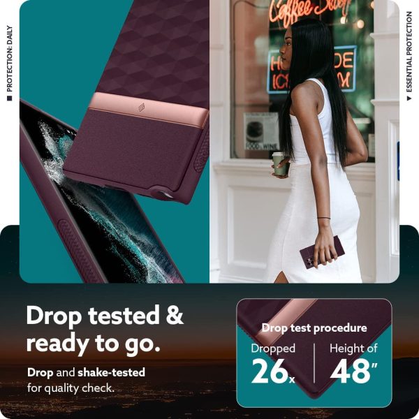 Galaxy S22 Ultra Parallax Protective Case by Caseology - Burgundy - ACS03941 - Image 8