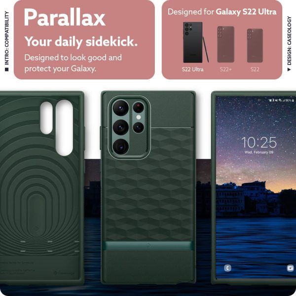 Galaxy S22 Ultra Parallax Protective Case by Caseology - Midnight Green - ACS03942 - Image 2