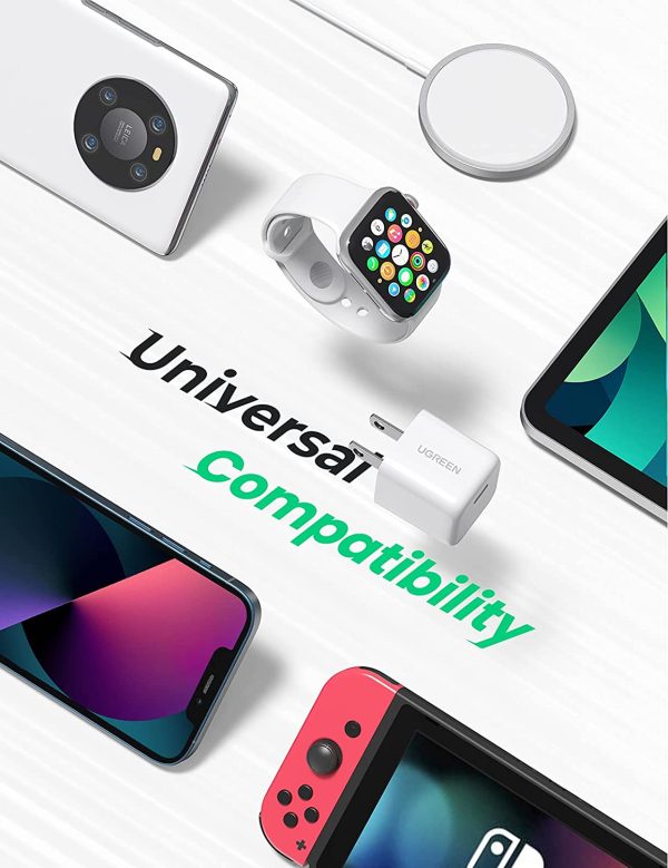 UGREEN Mini 20W USB C Charger - PD Fast Charger Block USB-C Power Adapter Compatible with iPhone 13/13 Mini/13 Pro/13 Pro Max & iPhone 12 Series - White - 10219 - Image 2