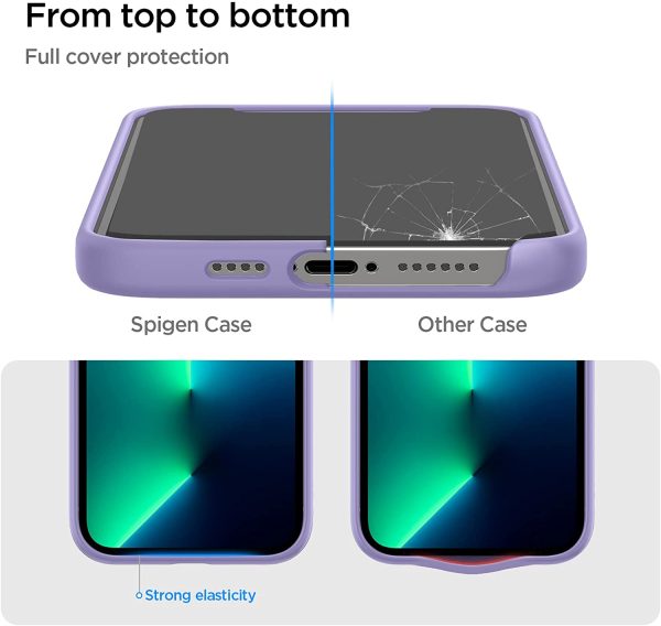 61IyoekpRfL._AC_SL1500_ Apple iPhone 13 Pro Max Silicone Fit Soft Case by Spigen - ACS03231 - Iris Purple - Image 5