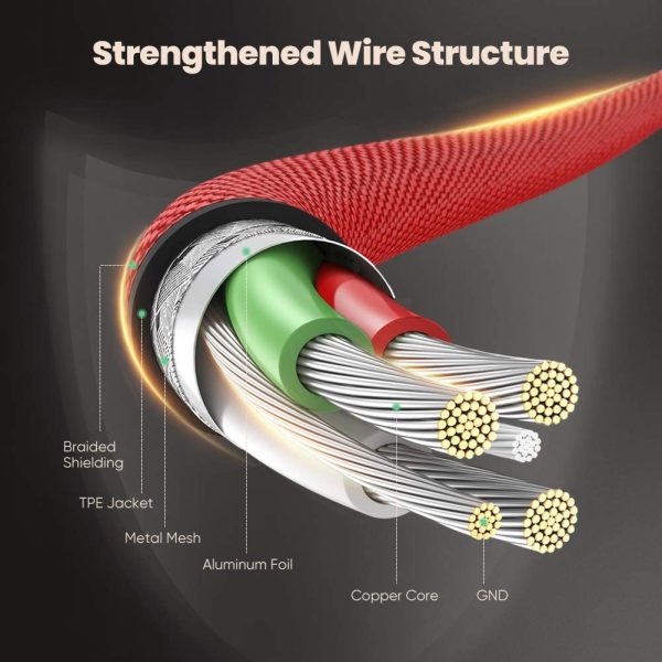 UGREEN USB-C to USB-C Cable USB Type C 60W Power Delivery PD Charging Cable - 3 Feet - Red - 60186 - Image 5