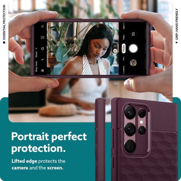 Galaxy S22 Ultra Parallax Protective Case by Caseology - Burgundy - ACS03941 - Image 3