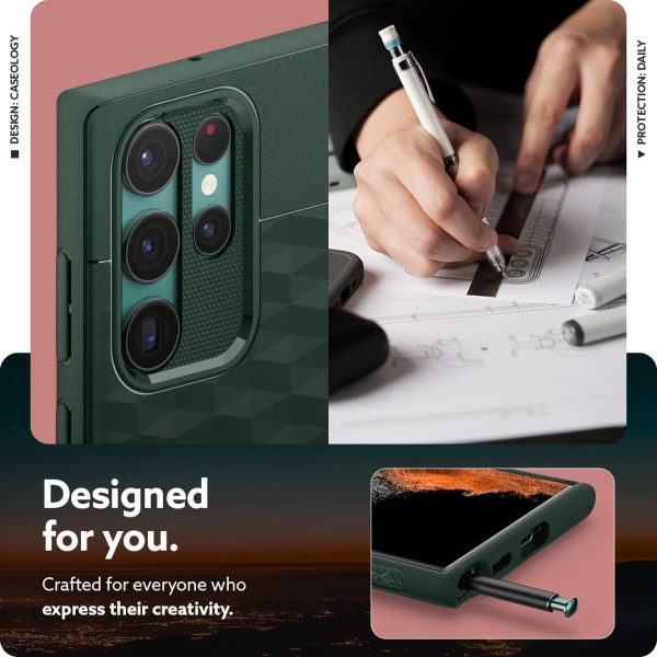 Galaxy S22 Ultra Parallax Protective Case by Caseology - Midnight Green - ACS03942 - Image 5