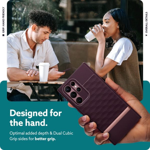 Galaxy S22 Ultra Parallax Protective Case by Caseology - Burgundy - ACS03941 - Image 4