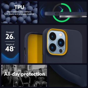 iPhone 13 Pro Max NanoPop Mag Dual tone Liquid Silicone Case by Caseology Magsafe Enabled - Blueberry Navy - ACS03909 - Image 9
