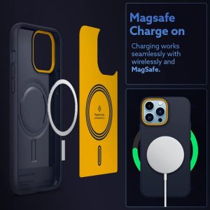 iPhone 13 Pro Max NanoPop Mag Dual tone Liquid Silicone Case by Caseology Magsafe Enabled - Blueberry Navy - ACS03909 - Image 10