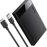 UGREEN 2.5" Hard Drive Enclosure USB 3.0 to SATA III for 2.5 Inch SSD & HDD 9.5mm 7mm External Hard Drive - 30848 - Black