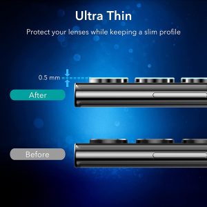 Galaxy S22 Ultra Camera Lens Protector , Scratch-Resistant Ultra-Thin Tempered Glass with Aluminum Edge - Set of 5 - Black - Image 2