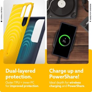 Galaxy S22 Ultra NanoPop Dual tone Liquid Silicone Case by Caseology - Blueberry Navy - ACS03938 - Image 3