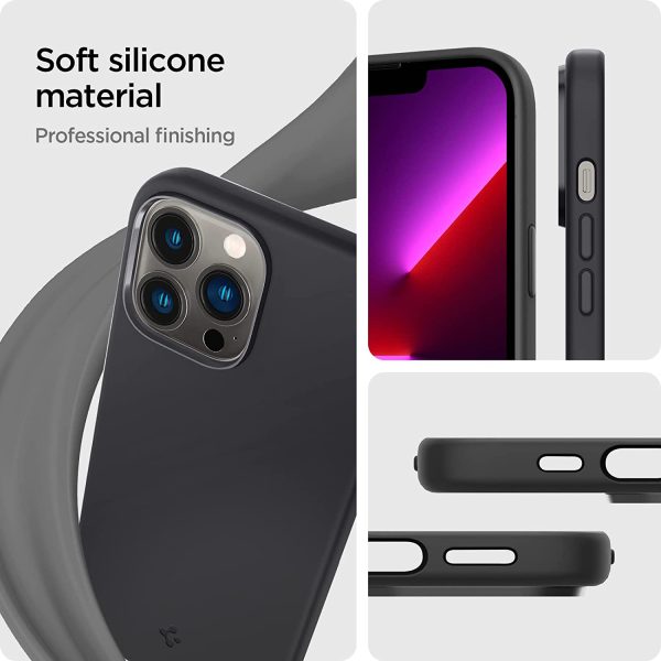 Apple iPhone 13 Pro Max Silicone Fit Soft Case by Spigen - ACS03228 - Black - Image 3