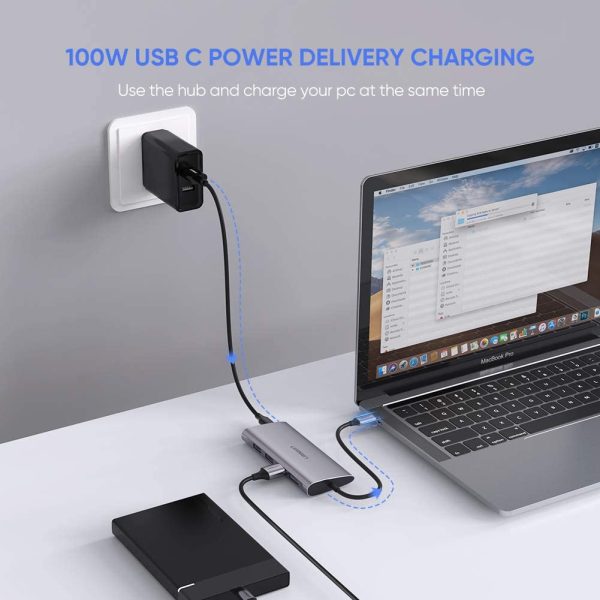 UGREEN USB C Hub 8 in 1 Multiport Adapter with HDMI, 3 x USB 3.0, Micro SD Card, SD Card, Ethernet & PD Charging Ports - 50538 - Image 2