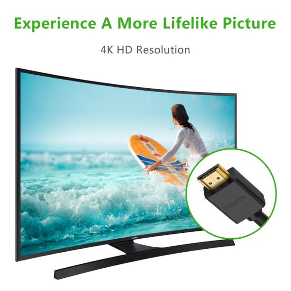 61rDcZv-lNL._SL1001_ UGREEN HDMI Cable Right Angle 90 Degree Elbow HDMI Cord 4K Ultra HD 3D 1080P Ethernet and Audio Return ARC Compatible - 15 feet - 5 meter - 10175 - Image 6