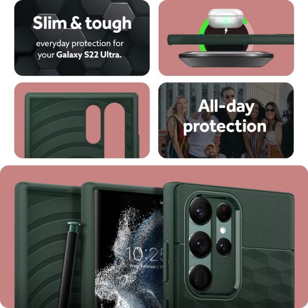 Galaxy S22 Ultra Parallax Protective Case by Caseology - Midnight Green - ACS03942 - Image 6