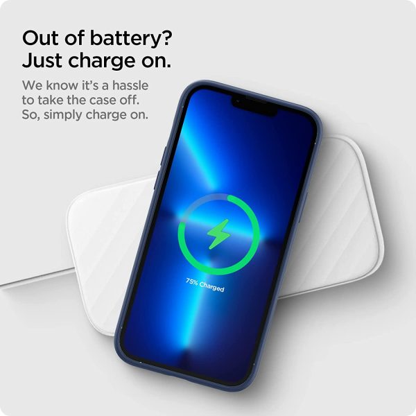 Apple iPhone 13 Pro Max Silicone Fit Soft Case by Spigen - ACS03231 - Navy Blue - Image 3