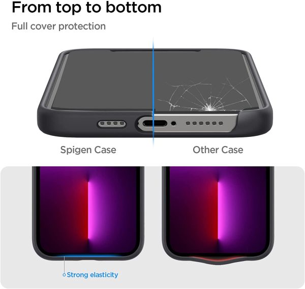 Apple iPhone 13 Pro Max Silicone Fit Soft Case by Spigen - ACS03228 - Black - Image 5