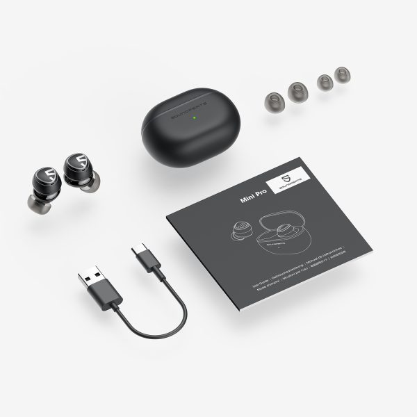 SoundPEATS Mini Pro Hybrid Active Noise Cancelling Wireless Earbuds, Bluetooth 5.2 Headphones with ANC, QCC3040, aptX Adaptive - Black - AMT - Image 7