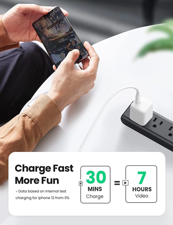 UGREEN Mini 20W USB C Charger - PD Fast Charger Block USB-C Power Adapter Compatible with iPhone 13/13 Mini/13 Pro/13 Pro Max & iPhone 12 Series - White - 10219 - Image 4