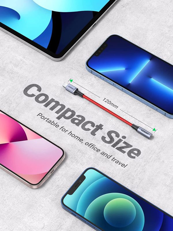 UGREEN Headphones Adapter for Apple MFi Certified iPhone Lightning to 3.5mm Jack Converter - 10 cm - Red - 70507 - Image 6