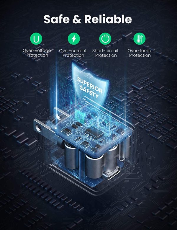 UGREEN Mini 20W USB C Charger - PD Fast Charger Block USB-C Power Adapter Compatible with iPhone 13/13 Mini/13 Pro/13 Pro Max & iPhone 12 Series - White - 10219 - Image 3