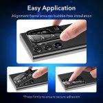 Galaxy S22 Ultra Camera Lens Protector , Scratch-Resistant Ultra-Thin Tempered Glass with Aluminum Edge - Set of 5 - Black - Image 3