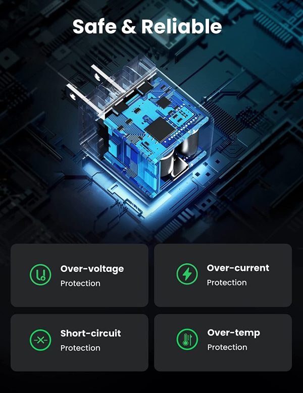 UGREEN 25W PD Wall Charger USB C Super Fast Charger with 6.6FT USB C to USB C Fast Charging Cable Compatible with Samsung Galaxy S22/S21/S21 Ultra/S10/Note 20/Note 10/Z Flip/Z Fold, iPad Mini 6 - 50576 - Image 4