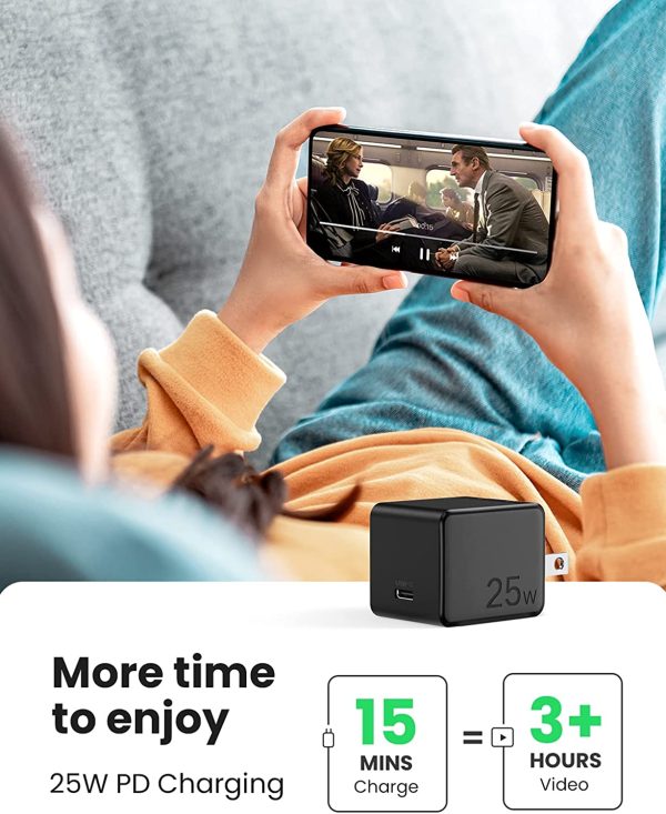 UGREEN 25W PD Wall Charger USB C Super Fast Charger with 6.6FT USB C to USB C Fast Charging Cable Compatible with Samsung Galaxy S22/S21/S21 Ultra/S10/Note 20/Note 10/Z Flip/Z Fold, iPad Mini 6 - 50576 - Image 5
