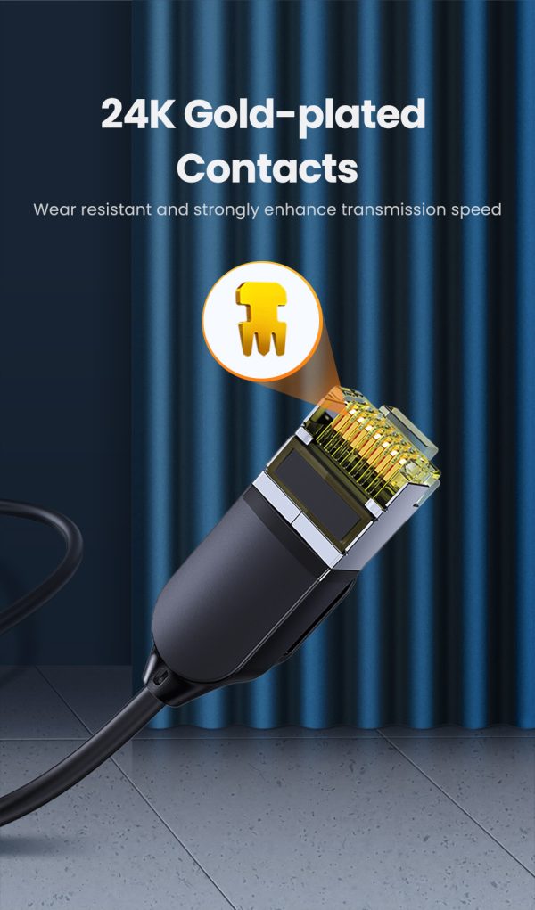 Ugreen Cat 7 Shielded Round Fine Cable Modular Plugs 3m - Black - 9.8 feet - 80418 - Image 4