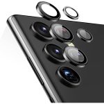 Galaxy S22 Ultra Camera Lens Protector , Scratch-Resistant Ultra-Thin Tempered Glass with Aluminum Edge - Set of 5 - Black