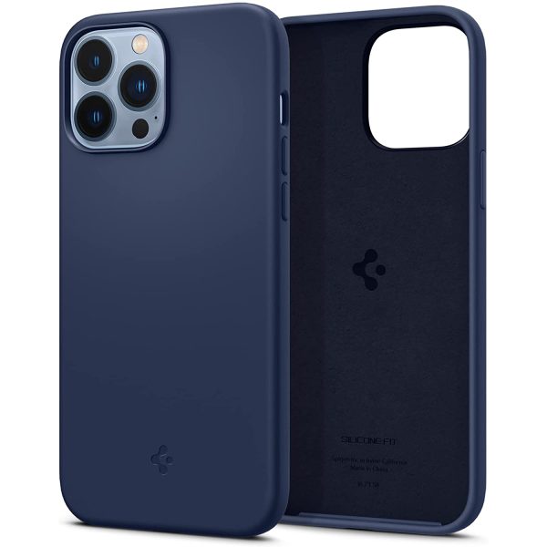 apple-iphone-13-pro-max-navy-blue-silicone-fit-case Apple iPhone 13 Pro Max Silicone Fit Soft Case by Spigen - ACS03231 - Navy Blue - Image 1