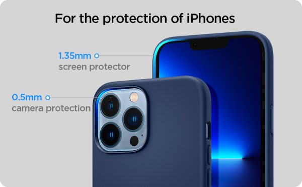 iPhone 13 Pro Max NanoPop Mag Dual tone Liquid Silicone Case by Caseology Magsafe Enabled - Blueberry Navy - ACS03909 - Image 6