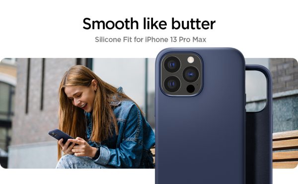 iPhone 13 Pro Max NanoPop Mag Dual tone Liquid Silicone Case by Caseology Magsafe Enabled - Blueberry Navy - ACS03909 - Image 7