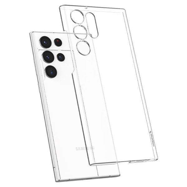 Galaxy S22 Ultra Air Skin Super Thin Non Yellowing Case by Spigen ACS03930 - Crystal Clear - Image 5