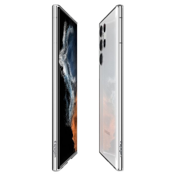 Galaxy S22 Ultra Air Skin Super Thin Non Yellowing Case by Spigen ACS03930 - Crystal Clear - Image 6