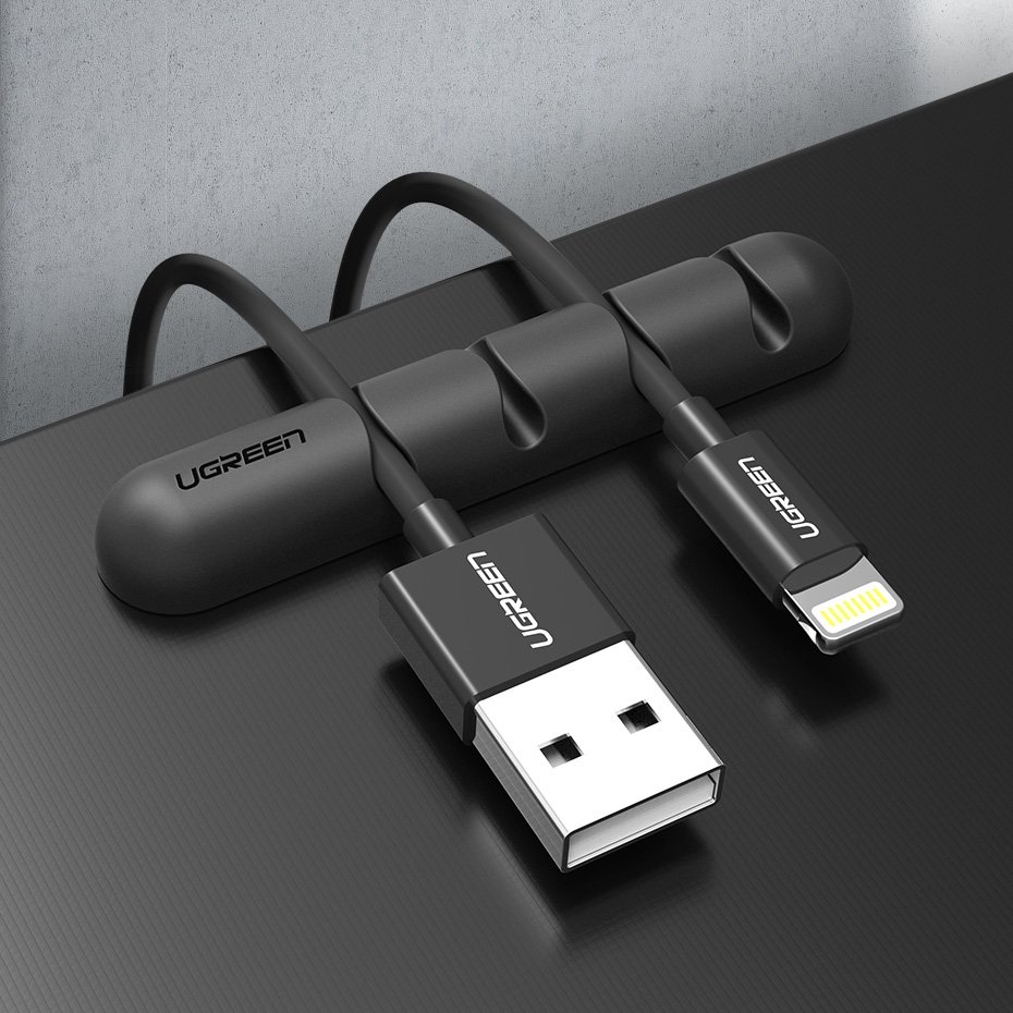 eng pl Ugreen 2x self adhesive organizer for 4 cables wires black 30762 57450 3