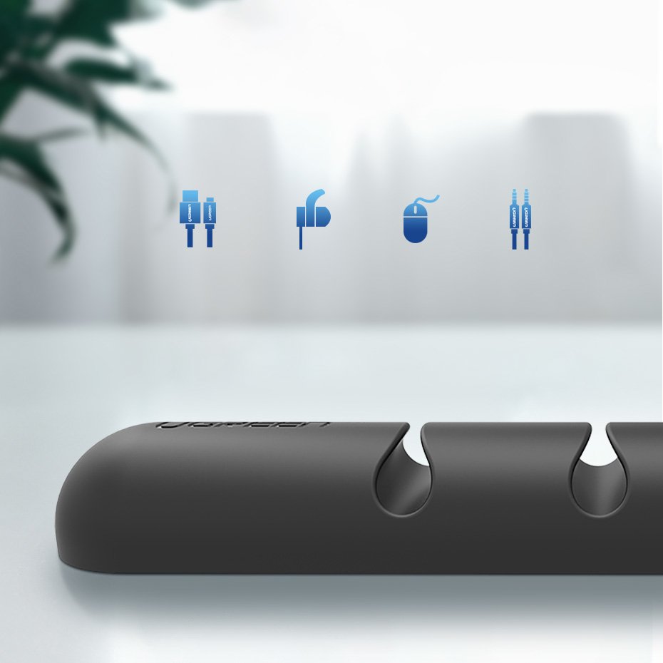 eng pl Ugreen 2x self adhesive organizer for 4 cables wires black 30762 57450 6