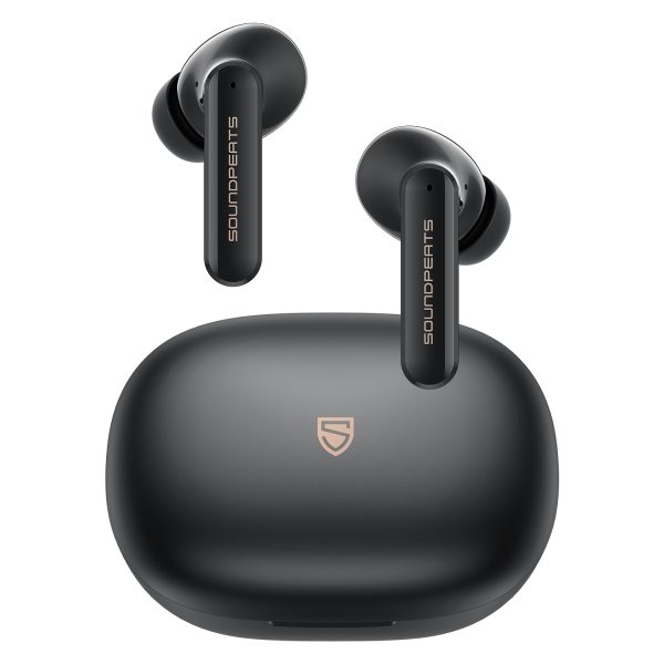 SoundPEATS Mac 2 True Wireless Earbuds, IPX7 Waterproof Bluetooth Headphones, Sports Earphones with Superior Sound, 60 Hrs Playtime, Touch Control, USB-C Charge - Black - AMT - Image 1