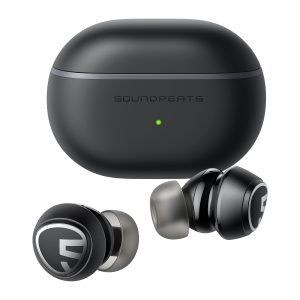 SoundPEATS Mini Pro Hybrid Active Noise Cancelling Wireless Earbuds, Bluetooth 5.2 Headphones with ANC, QCC3040, aptX Adaptive - Black - AMT