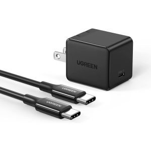 UGREEN 25W PD Wall Charger USB C Super Fast Charger with 6.6FT USB C to USB C Fast Charging Cable Compatible with Samsung Galaxy S22/S21/S21 Ultra/S10/Note 20/Note 10/Z Flip/Z Fold, iPad Mini 6 - 50576