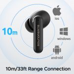 SoundPEATS Mac 2 True Wireless Earbuds, IPX7 Waterproof Bluetooth Headphones, Sports Earphones with Superior Sound, 60 Hrs Playtime, Touch Control, USB-C Charge - Black - AMT - Image 10
