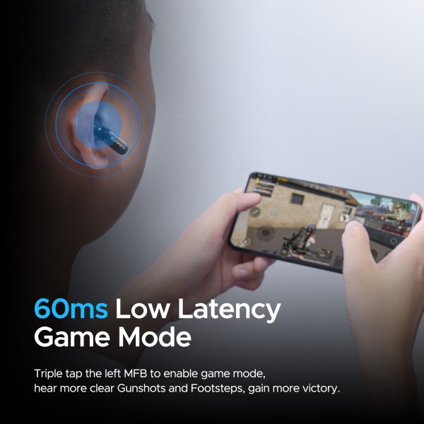 SoundPEATS Mac 2 True Wireless Earbuds, IPX7 Waterproof Bluetooth Headphones, Sports Earphones with Superior Sound, 60 Hrs Playtime, Touch Control, USB-C Charge - Black - AMT - Image 7