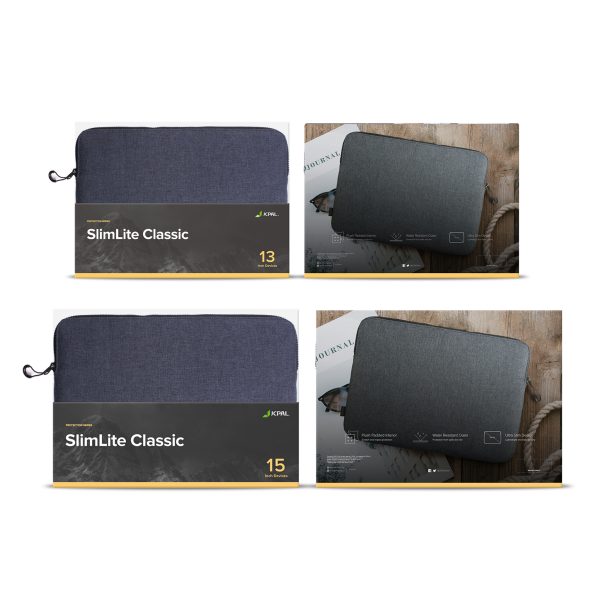 Laptop Sleeve Slimlite Classic for 13 inch 14 inch Laptops by JCPAL - Blue Ashes - JCP2386 - Image 2
