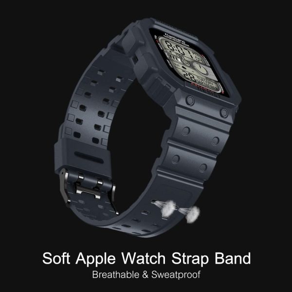 Apple Watch Band & Case amBand Moving Fortress Sport Series Rugged Style for Apple Watch 42 / 44 / 45 mm - Midnight Blue - Image 2