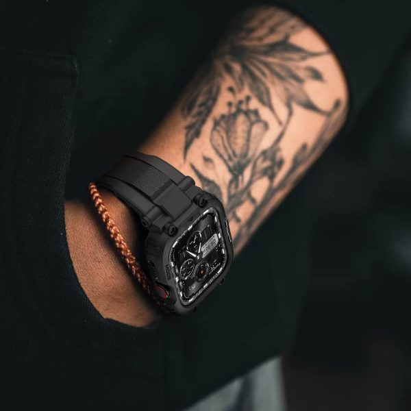 Apple Watch Band & Case amBand M1 Sport Rugged Style for Apple Watch 42 / 44 / 45 mm - Black - Image 2