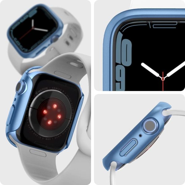 51V2hVAx7LL._AC_SL1000_ Apple Watch Case Spigen Thin Fit Case for 45mm Series 8 / Series 7 - Blue - ACS04176 - Image 6
