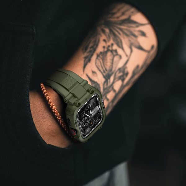 Apple Watch Band & Case amBand M1 Sport Rugged Style for Apple Watch 42 / 44 / 45 mm - Military Green - Image 2