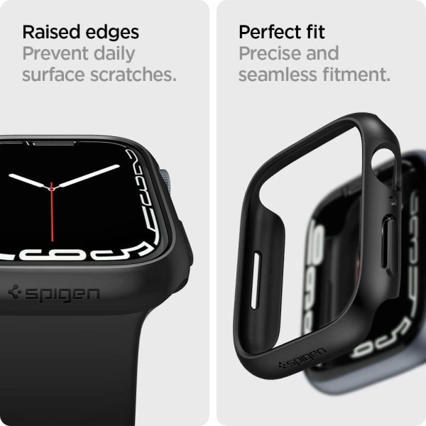 51rpX8KF5vL._AC_SL1000_ Apple Watch Case Spigen Thin Fit Case for 45mm Series 7  - Black - ACS04174 - Image 3