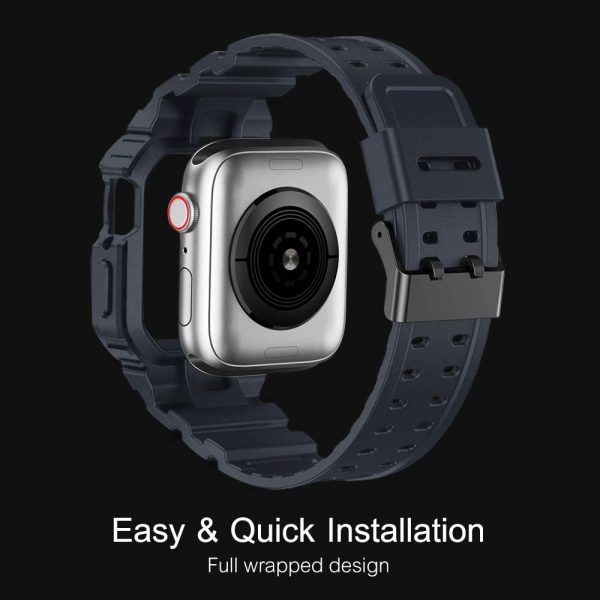 Apple Watch Band & Case amBand Moving Fortress Sport Series Rugged Style for Apple Watch 42 / 44 / 45 mm - Midnight Blue - Image 3