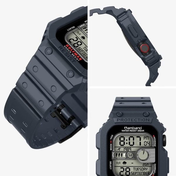 Apple Watch Band & Case amBand Moving Fortress Sport Series Rugged Style for Apple Watch 42 / 44 / 45 mm - Midnight Blue - Image 6