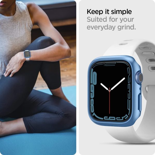 618fH3eBSbL._AC_SL1000_ Apple Watch Case Spigen Thin Fit Case for 45mm Series 8 / Series 7 - Blue - ACS04176 - Image 2