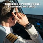 Apple Watch Band & Case amBand Moving Fortress Classic Stainless Steel Bumper with TPU Military Strap for Apple Watch Series 6/SE/5/4 40 mm - Comet Black - Image 2